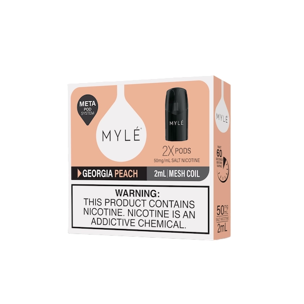Myle V5 Georgia Peach Fruit Meta Pods pack of two (2) disposable magnetic