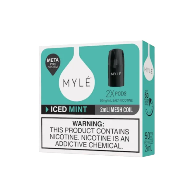 Myle V5 Iced Mint Fruit Meta Pods pack of two (2) disposable magnetic