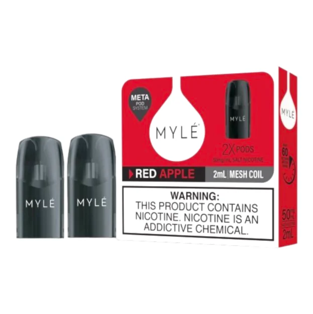 Myle V5 Red Apple Meta Pods pack of two (2) disposable magnetic