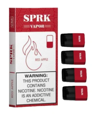 SPRK VAPOR Red Apple Pod Pre filled Disposable (Pack of 4)