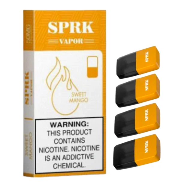 SPRK VAPOR Sweet Mango Pod Pre filled Disposable (Pack of 4)